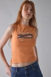 Urban Outfitters Americana Graphic Lace-up Cropped Tank Top In Orange, Women's At