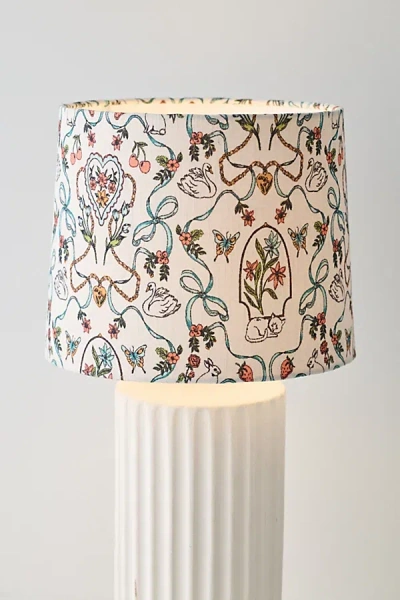 Urban Outfitters Aneria Tile Print Drum Lamp Shade In Neutral At  In White