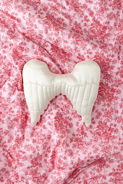 Urban Outfitters Angel Wing Satin Throw Pillow In White At