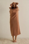 Urban Outfitters Animal Ears Fleece Throw Blanket In Brown Bear At