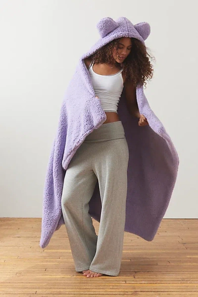 Urban Outfitters Animal Ears Fleece Throw Blanket In Lavender Bear At  In Purple