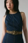 Urban Outfitters Animal Print Calf Hair Star Buckle Belt In Zebra Print, Women's At  In Zebra Print