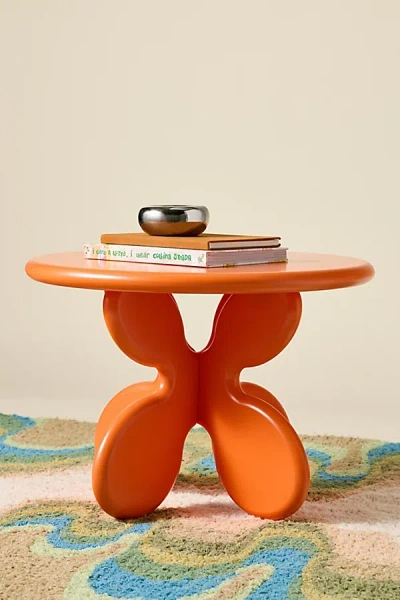 Urban Outfitters Anja Abstract Wood Coffee Table In Tangerine At
