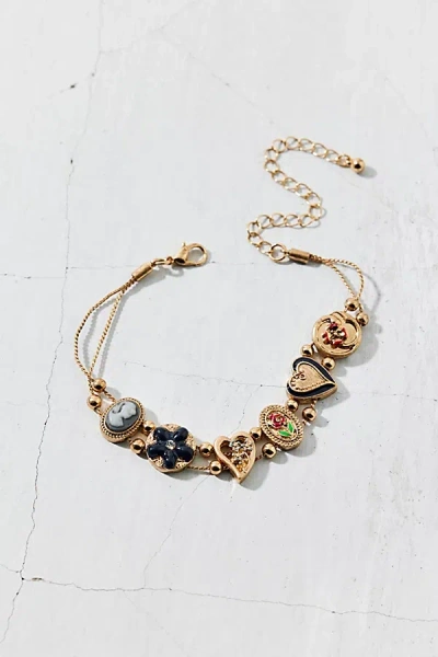 Urban Outfitters Anna Cameo Charm Bracelet In Gold, Women's At