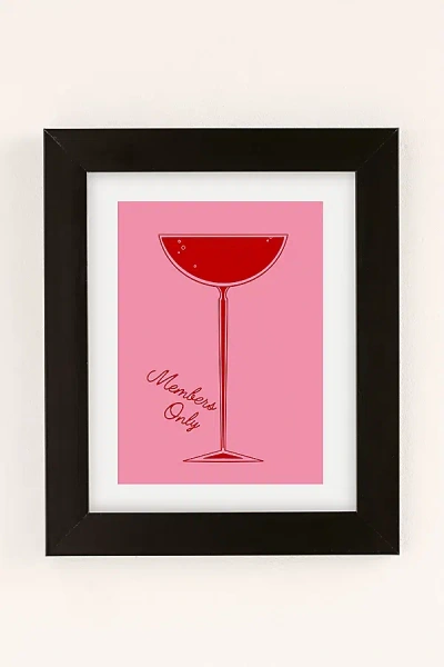 Urban Outfitters Annie Members Only Cocktail Art Print In Black Matte Frame At  In Neutral