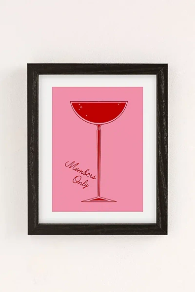 Urban Outfitters Annie Members Only Cocktail Art Print In Black Wood Frame At  In Neutral
