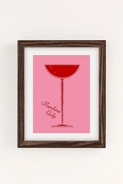 Urban Outfitters Annie Members Only Cocktail Art Print In Walnut Wood Frame At  In Brown
