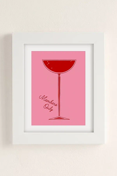 Urban Outfitters Annie Members Only Cocktail Art Print In White Matte Frame At  In Pink
