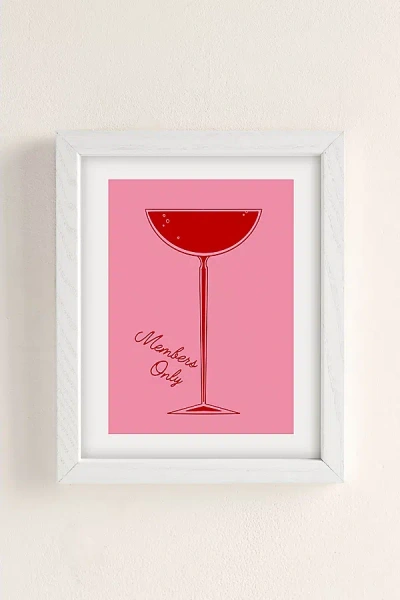 Urban Outfitters Annie Members Only Cocktail Art Print In White Wood Frame At  In Neutral