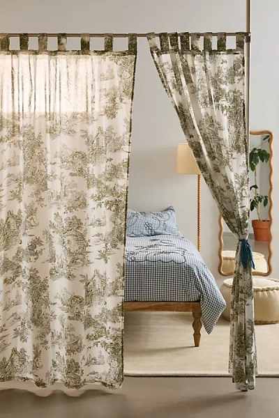Urban Outfitters Anywhere Adjustable Tension Curtain Rod System In Silver At  In Green