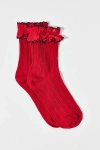 Urban Outfitters Applique Femme Ruffle Sock In Red, Women's At