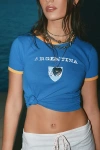 Urban Outfitters Argentina Baby Ringer Tee In Blue, Women's At  In Blue