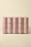Urban Outfitters Aria 6-drawer Short Squiggle Dresser In Rose At  In Pink