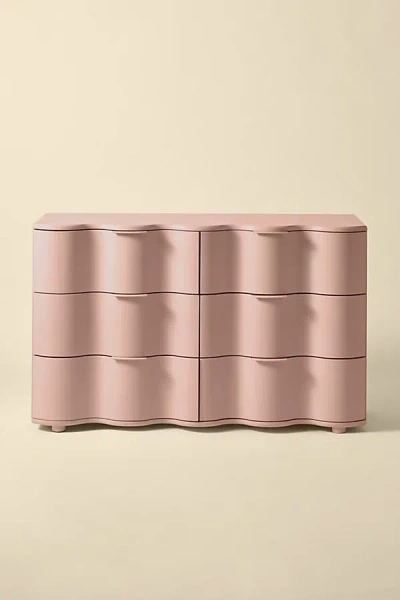 Urban Outfitters Aria 6-drawer Short Squiggle Dresser In Rose At  In Pink