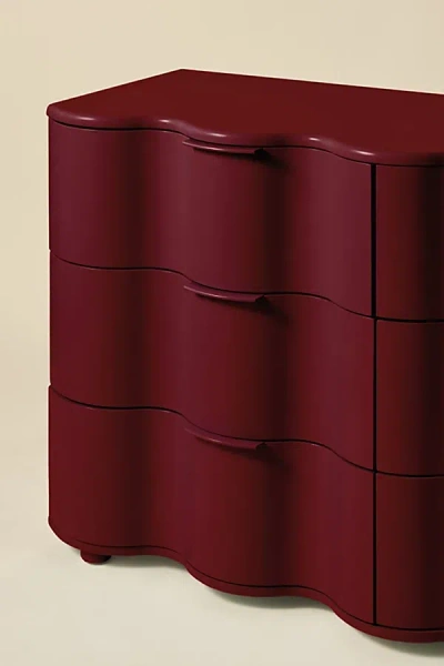 Urban Outfitters Aria 6-drawer Short Squiggle Dresser In Wine At
