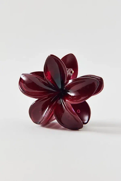 Urban Outfitters Aria Flower Claw Clip In Maroon, Women's At  In Burgundy