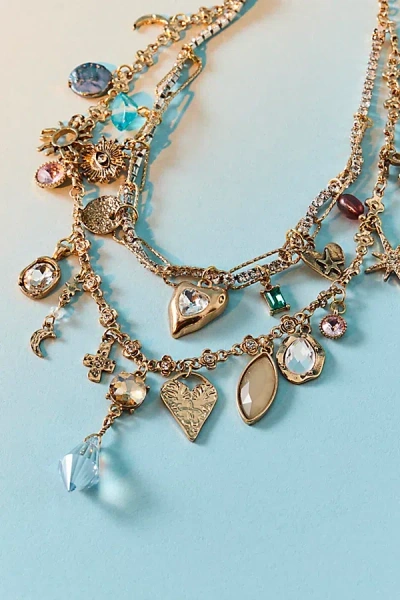Urban Outfitters Aria Layered Charm Necklace In Gold, Women's At