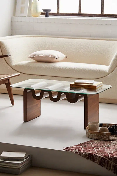 Urban Outfitters Aria Statement Wavy Coffee Table In Brown At