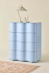 Urban Outfitters Aria Tall 4-drawer Squiggle Dresser In Blue At  In Silver