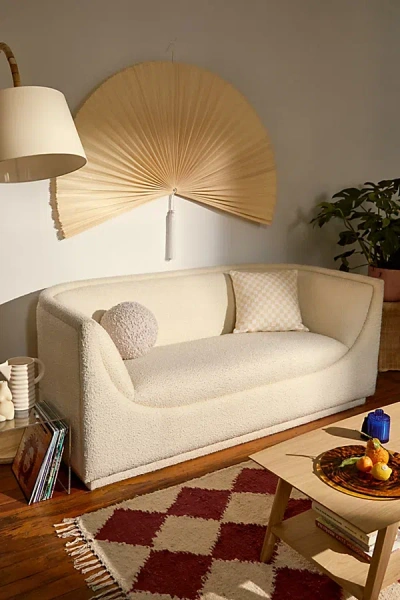 Urban Outfitters Aria Upholstered Curved Sofa In White At