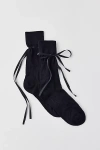 Urban Outfitters Ariana Bow Crew Sock In Black, Women's At