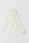 Urban Outfitters Ariana Bow Crew Sock In White, Women's At
