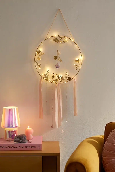 Urban Outfitters Ariana Ost Illuminated Floral Healing Crystal Wall Hanging In Assorted At  In Gold