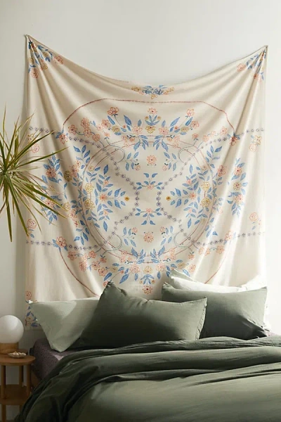 Urban Outfitters Arlette Medallion Tapestry In Ivory At  In Neutral