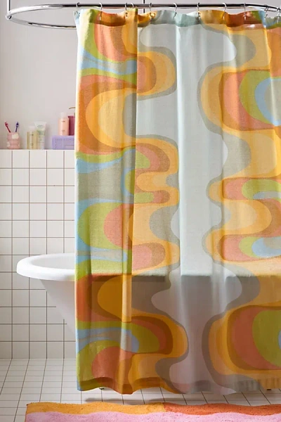 Urban Outfitters Arlo Swirl Shower Curtain In Blue At