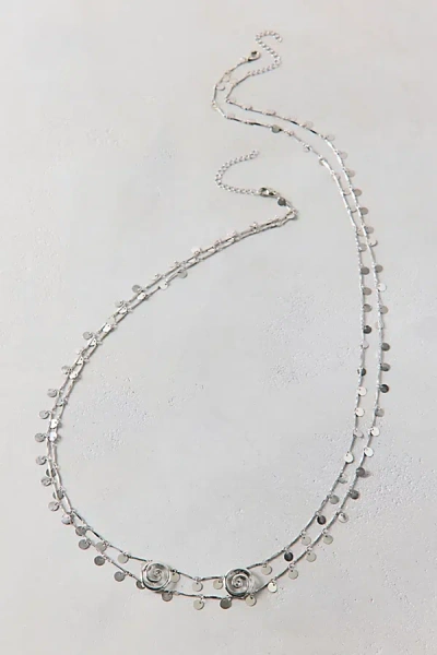 Urban Outfitters Around & Around Double Layered Belly Chain In Silver, Women's At  In Metallic