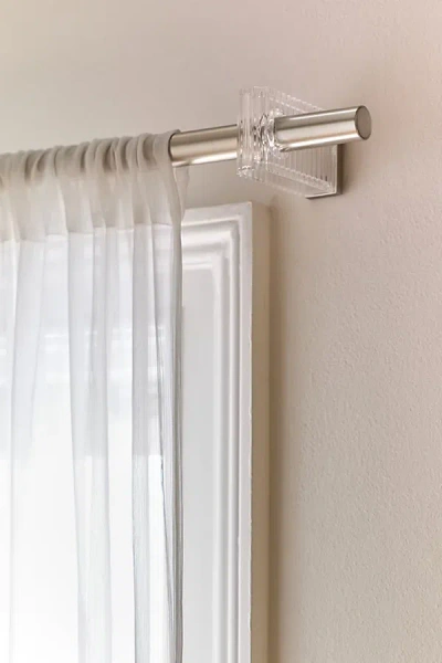 Urban Outfitters Arya Adjustable Steel Flute Curtain Rod In Silver At