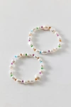 Urban Outfitters Ash Pearl Colorful Beaded Bracelets Set In Ivory, Women's At