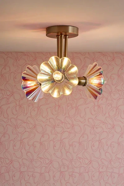 Urban Outfitters Asher Triple Shade Flush Mount Light In Iridescent At  In Multi