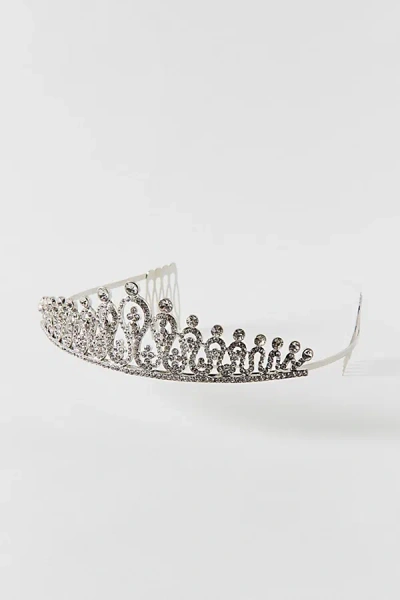 Urban Outfitters Asteria Rhinestone Tiara In Silver, Women's At