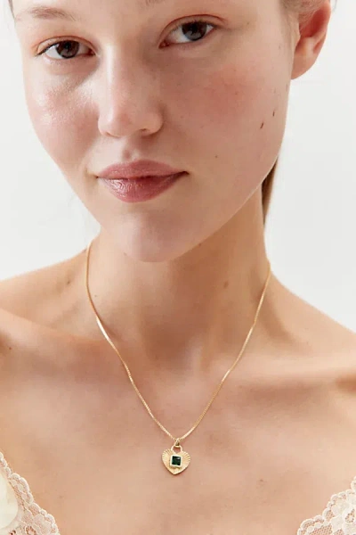 Urban Outfitters Athena Heart Charm Necklace In Gold, Women's At