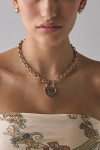 Urban Outfitters Athena Heart Padlock Pendant Necklace In Gold, Women's At  In Brown