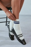 Urban Outfitters Athletic Striped Scrunch Crew Sock In Navy/cream, Women's At