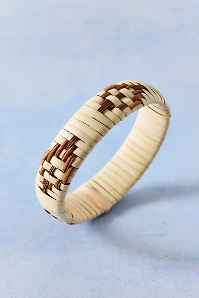Urban Outfitters Audrey Woven Bangle Bracelet In Ivory Combo, Women's At  In Gold