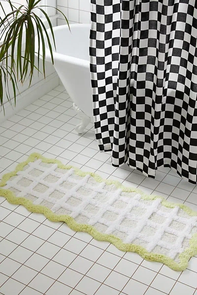 Urban Outfitters Avery Squiggle Runner Bath Mat In Green At