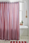 Urban Outfitters Awning Stripe Patterned Shower Curtain In Blue At  In Red