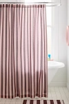 Urban Outfitters Awning Stripe Patterned Shower Curtain In Cocoa Blush At  In Brown