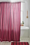 Urban Outfitters Awning Stripe Patterned Shower Curtain In Maroon At  In Pink