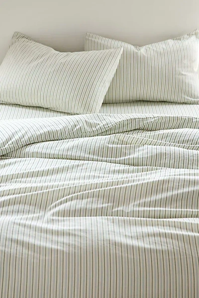 Urban Outfitters Awning Striped Patterned Duvet Cover Set In Yellow Shirt Stripe At  In Neutral