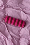 Urban Outfitters Awning Striped Round Bolster Pillow In Pink Wine Combo At