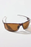 Urban Outfitters Axel Two-tone Shield Sunglasses In Brown, Men's At  In Brown