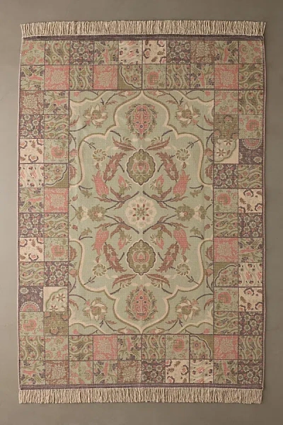 Urban Outfitters Azra Tile Printed Rug In Green At