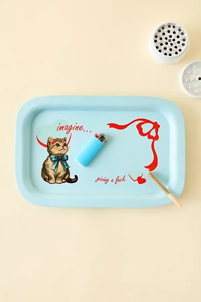 Urban Outfitters Bad Kitty Metal Rolling Tray In Blue At