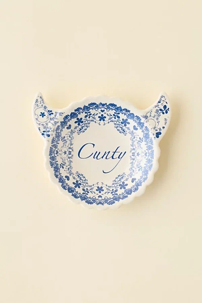 Urban Outfitters Baddie Ceramic Catch-all Dish In C**** At  In Blue