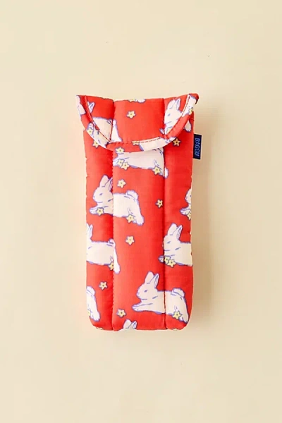 Urban Outfitters Baggu Puffy Printed Glasses Sleeve In Bunnies, Women's At  In Red