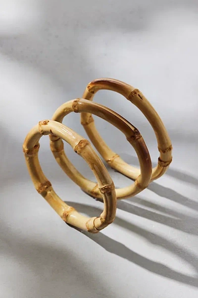Urban Outfitters Bamboo Bangle Bracelets Set In Tan, Women's At  In Gold